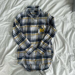 Plaid Flannel Shirt Michigan Block M
